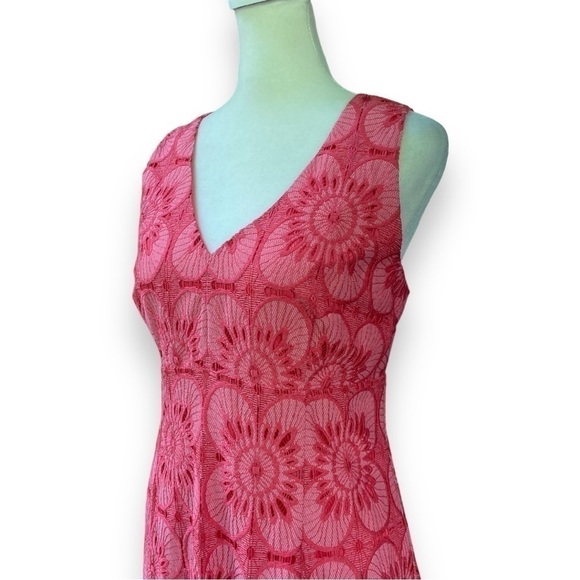 TRINA Turk Carpenteria Floral Lace Ruffle Hem Mini Dress in Peony | Size 8 - Picture 8 of 16
